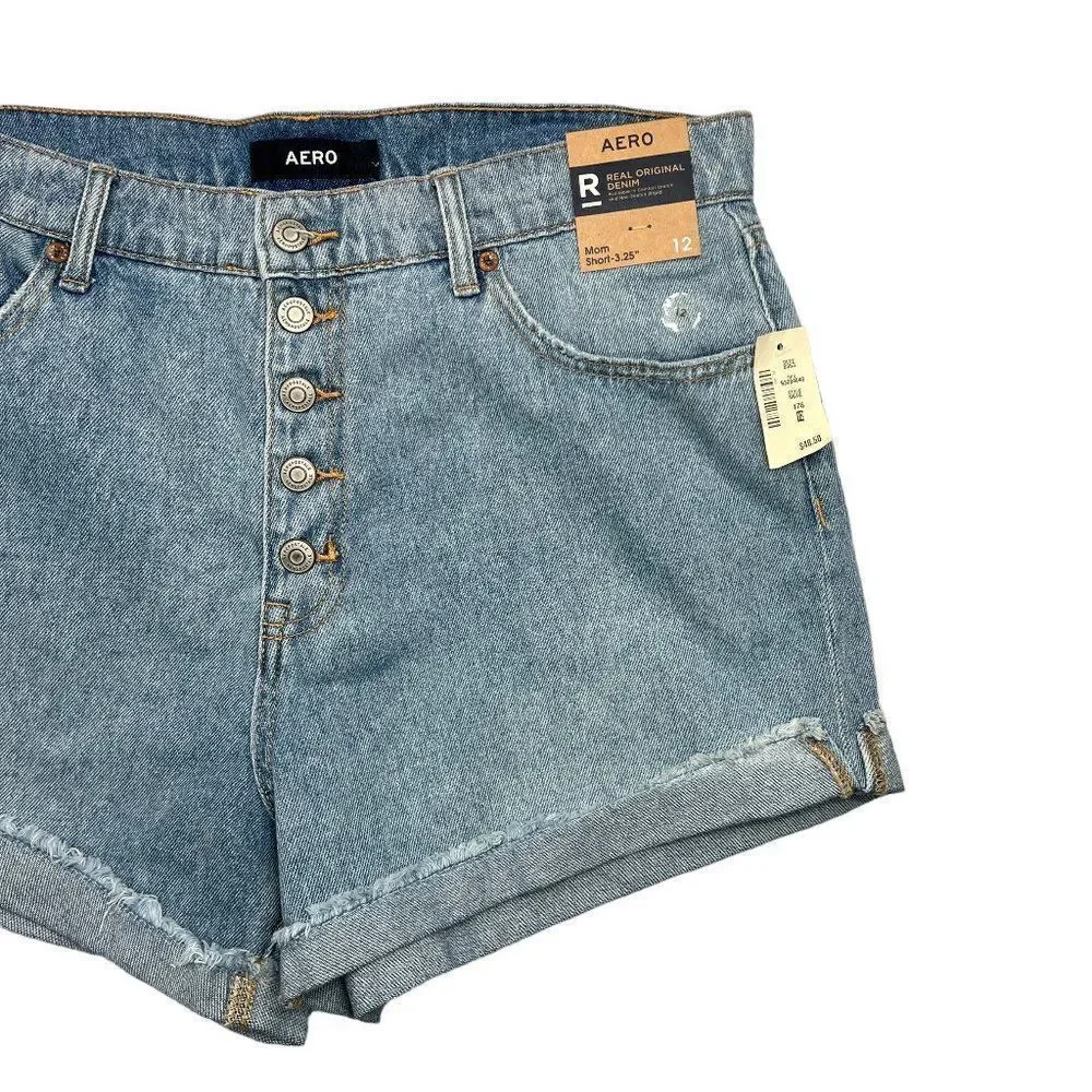 AERO Jean Shorts Women's Size 12 Blue 3.25